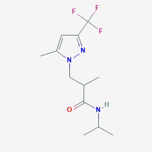 2-methyl-3-[5-methyl-3-(trifluoromethyl)-1H-pyrazol-1-yl]-N-(propan-2-yl)propanamide