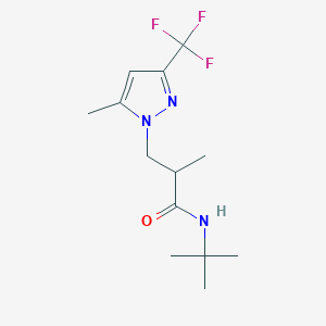 molecular formula C13H20F3N3O B4363207 N-(tert-butyl)-2-methyl-3-[5-methyl-3-(trifluoromethyl)-1H-pyrazol-1-yl]propanamide 