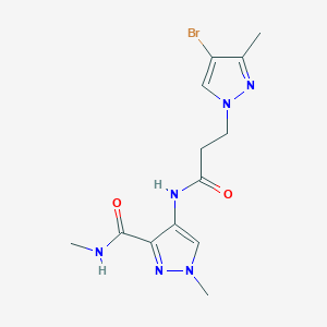 molecular formula C13H17BrN6O2 B4363208 4-{[3-(4-bromo-3-methyl-1H-pyrazol-1-yl)propanoyl]amino}-N,1-dimethyl-1H-pyrazole-3-carboxamide 