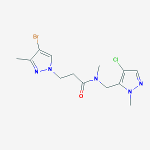 3-(4-bromo-3-methyl-1H-pyrazol-1-yl)-N-[(4-chloro-1-methyl-1H-pyrazol-5-yl)methyl]-N-methylpropanamide