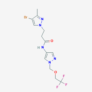 molecular formula C13H15BrF3N5O2 B4363241 3-(4-bromo-3-methyl-1H-pyrazol-1-yl)-N-{1-[(2,2,2-trifluoroethoxy)methyl]-1H-pyrazol-4-yl}propanamide 