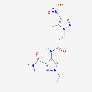 molecular formula C14H19N7O4 B4363248 1-ethyl-N-methyl-4-{[3-(5-methyl-4-nitro-1H-pyrazol-1-yl)propanoyl]amino}-1H-pyrazole-3-carboxamide 