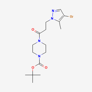 molecular formula C16H25BrN4O3 B4363258 TERT-BUTYL 4-[3-(4-BROMO-5-METHYL-1H-PYRAZOL-1-YL)PROPANOYL]TETRAHYDRO-1(2H)-PYRAZINECARBOXYLATE 