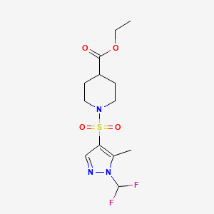 ethyl 1-{[1-(difluoromethyl)-5-methyl-1H-pyrazol-4-yl]sulfonyl}-4-piperidinecarboxylate