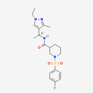 N-[1-(1-ethyl-3-methyl-1H-pyrazol-4-yl)ethyl]-1-[(4-fluorophenyl)sulfonyl]-3-piperidinecarboxamide