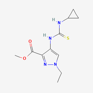 molecular formula C11H16N4O2S B4363321 methyl 4-{[(cyclopropylamino)carbonothioyl]amino}-1-ethyl-1H-pyrazole-3-carboxylate 