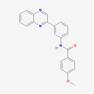 4-methoxy-N-[3-(2-quinoxalinyl)phenyl]benzamide