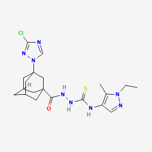 2-{[3-(3-CHLORO-1H-1,2,4-TRIAZOL-1-YL)-1-ADAMANTYL]CARBONYL}-N-(1-ETHYL-5-METHYL-1H-PYRAZOL-4-YL)-1-HYDRAZINECARBOTHIOAMIDE