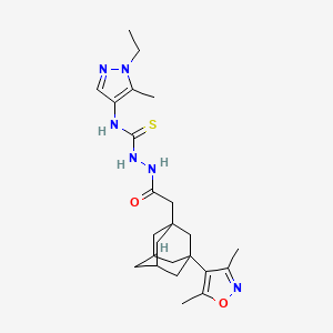 2-{[3-(3,5-dimethyl-4-isoxazolyl)-1-adamantyl]acetyl}-N-(1-ethyl-5-methyl-1H-pyrazol-4-yl)hydrazinecarbothioamide