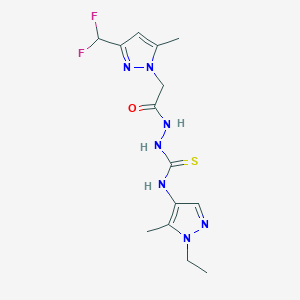 2-{2-[3-(DIFLUOROMETHYL)-5-METHYL-1H-PYRAZOL-1-YL]ACETYL}-N-(1-ETHYL-5-METHYL-1H-PYRAZOL-4-YL)-1-HYDRAZINECARBOTHIOAMIDE