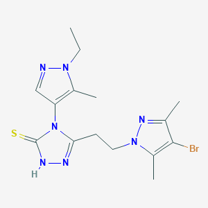 5-[2-(4-BROMO-3,5-DIMETHYL-1H-PYRAZOL-1-YL)ETHYL]-4-(1-ETHYL-5-METHYL-1H-PYRAZOL-4-YL)-4H-1,2,4-TRIAZOL-3-YLHYDROSULFIDE