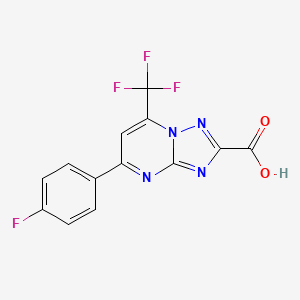 molecular formula C13H6F4N4O2 B4363445 5-(4-fluorophenyl)-7-(trifluoromethyl)[1,2,4]triazolo[1,5-a]pyrimidine-2-carboxylic acid 