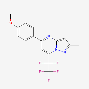 molecular formula C16H12F5N3O B4363480 5-(4-methoxyphenyl)-2-methyl-7-(pentafluoroethyl)pyrazolo[1,5-a]pyrimidine 