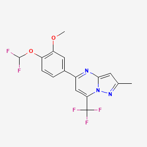 2-(DIFLUOROMETHOXY)-5-[2-METHYL-7-(TRIFLUOROMETHYL)PYRAZOLO[1,5-A]PYRIMIDIN-5-YL]PHENYL METHYL ETHER