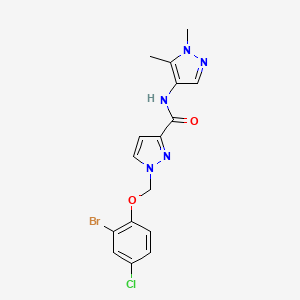 1-[(2-bromo-4-chlorophenoxy)methyl]-N-(1,5-dimethyl-1H-pyrazol-4-yl)-1H-pyrazole-3-carboxamide