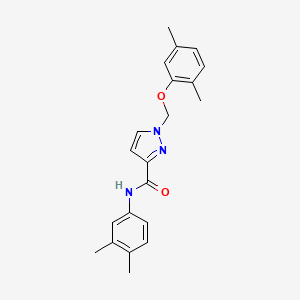 molecular formula C21H23N3O2 B4363528 1-[(2,5-dimethylphenoxy)methyl]-N-(3,4-dimethylphenyl)-1H-pyrazole-3-carboxamide 