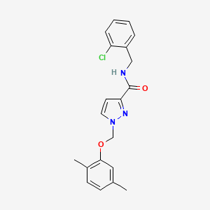 molecular formula C20H20ClN3O2 B4363535 N-(2-chlorobenzyl)-1-[(2,5-dimethylphenoxy)methyl]-1H-pyrazole-3-carboxamide 