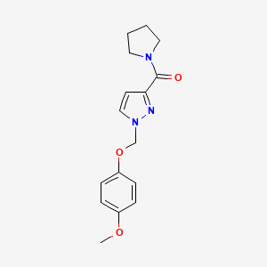 {1-[(4-METHOXYPHENOXY)METHYL]-1H-PYRAZOL-3-YL}(1-PYRROLIDINYL)METHANONE