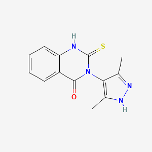 molecular formula C13H12N4OS B4363575 3-(3,5-DIMETHYL-1H-PYRAZOL-4-YL)-2-SULFANYL-4(3H)-QUINAZOLINONE 