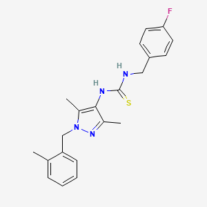 N-[3,5-dimethyl-1-(2-methylbenzyl)-1H-pyrazol-4-yl]-N'-(4-fluorobenzyl)thiourea