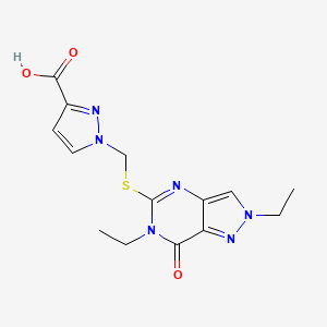 1-{[(2,6-diethyl-7-oxo-6,7-dihydro-2H-pyrazolo[4,3-d]pyrimidin-5-yl)thio]methyl}-1H-pyrazole-3-carboxylic acid