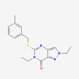 2,6-diethyl-5-[(3-methylbenzyl)sulfanyl]-2,6-dihydro-7H-pyrazolo[4,3-d]pyrimidin-7-one