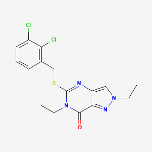 5-[(2,3-dichlorobenzyl)sulfanyl]-2,6-diethyl-2,6-dihydro-7H-pyrazolo[4,3-d]pyrimidin-7-one