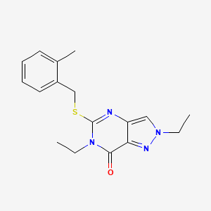 molecular formula C17H20N4OS B4363676 2,6-diethyl-5-[(2-methylbenzyl)sulfanyl]-2,6-dihydro-7H-pyrazolo[4,3-d]pyrimidin-7-one 