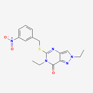 molecular formula C16H17N5O3S B4363703 2,6-diethyl-5-[(3-nitrobenzyl)sulfanyl]-2,6-dihydro-7H-pyrazolo[4,3-d]pyrimidin-7-one 