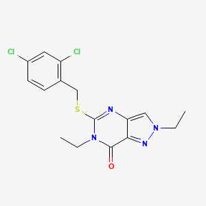 5-[(2,4-dichlorobenzyl)sulfanyl]-2,6-diethyl-2,6-dihydro-7H-pyrazolo[4,3-d]pyrimidin-7-one