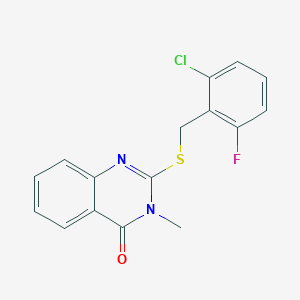 molecular formula C16H12ClFN2OS B4363725 2-[(2-CHLORO-6-FLUOROBENZYL)SULFANYL]-3-METHYL-4(3H)-QUINAZOLINONE 