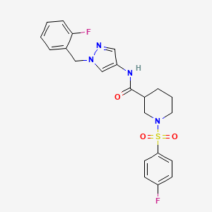 N-[1-(2-fluorobenzyl)-1H-pyrazol-4-yl]-1-[(4-fluorophenyl)sulfonyl]-3-piperidinecarboxamide