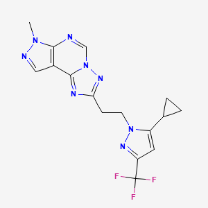 2-{2-[5-cyclopropyl-3-(trifluoromethyl)-1H-pyrazol-1-yl]ethyl}-7-methyl-7H-pyrazolo[4,3-e][1,2,4]triazolo[1,5-c]pyrimidine