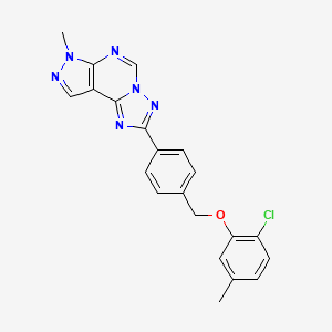 molecular formula C21H17ClN6O B4363785 2-{4-[(2-chloro-5-methylphenoxy)methyl]phenyl}-7-methyl-7H-pyrazolo[4,3-e][1,2,4]triazolo[1,5-c]pyrimidine 