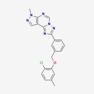 molecular formula C21H17ClN6O B4363808 2-{3-[(2-chloro-5-methylphenoxy)methyl]phenyl}-7-methyl-7H-pyrazolo[4,3-e][1,2,4]triazolo[1,5-c]pyrimidine 