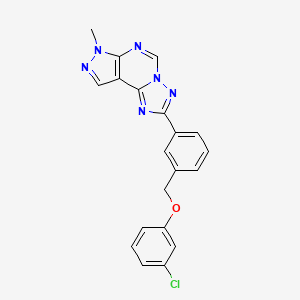 2-{3-[(3-chlorophenoxy)methyl]phenyl}-7-methyl-7H-pyrazolo[4,3-e][1,2,4]triazolo[1,5-c]pyrimidine