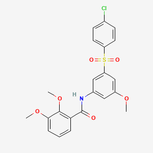 molecular formula C22H20ClNO6S B4363834 N-{3-[(4-chlorophenyl)sulfonyl]-5-methoxyphenyl}-2,3-dimethoxybenzamide 