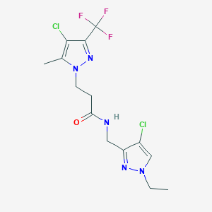 N-[(4-chloro-1-ethyl-1H-pyrazol-3-yl)methyl]-3-[4-chloro-5-methyl-3-(trifluoromethyl)-1H-pyrazol-1-yl]propanamide