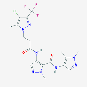 4-({3-[4-chloro-5-methyl-3-(trifluoromethyl)-1H-pyrazol-1-yl]propanoyl}amino)-N-(1,5-dimethyl-1H-pyrazol-4-yl)-1-methyl-1H-pyrazole-5-carboxamide