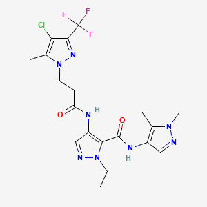 4-({3-[4-chloro-5-methyl-3-(trifluoromethyl)-1H-pyrazol-1-yl]propanoyl}amino)-N-(1,5-dimethyl-1H-pyrazol-4-yl)-1-ethyl-1H-pyrazole-5-carboxamide