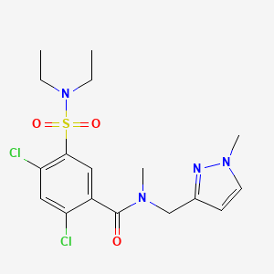 2,4-DICHLORO-5-[(DIETHYLAMINO)SULFONYL]-N~1~-METHYL-N~1~-[(1-METHYL-1H-PYRAZOL-3-YL)METHYL]BENZAMIDE