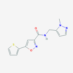 molecular formula C13H12N4O2S B4363886 N-[(1-methyl-1H-pyrazol-5-yl)methyl]-5-(2-thienyl)-3-isoxazolecarboxamide 