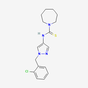 molecular formula C17H21ClN4S B4363890 N-[1-(2-chlorobenzyl)-1H-pyrazol-4-yl]-1-azepanecarbothioamide 