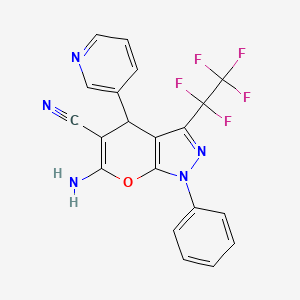 6-AMINO-3-(1,1,2,2,2-PENTAFLUOROETHYL)-1-PHENYL-4-(3-PYRIDYL)-1,4-DIHYDROPYRANO[2,3-C]PYRAZOL-5-YL CYANIDE