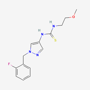 molecular formula C14H17FN4OS B4363910 N-[1-(2-fluorobenzyl)-1H-pyrazol-4-yl]-N'-(2-methoxyethyl)thiourea 