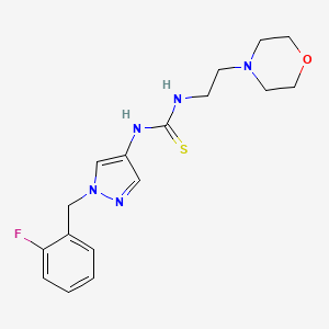 molecular formula C17H22FN5OS B4363921 N-[1-(2-FLUOROBENZYL)-1H-PYRAZOL-4-YL]-N'-(2-MORPHOLINOETHYL)THIOUREA 