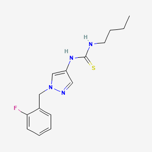 molecular formula C15H19FN4S B4363926 N-butyl-N'-[1-(2-fluorobenzyl)-1H-pyrazol-4-yl]thiourea 