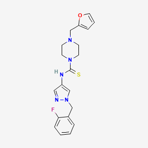 N-[1-(2-FLUOROBENZYL)-1H-PYRAZOL-4-YL]-4-(2-FURYLMETHYL)TETRAHYDRO-1(2H)-PYRAZINECARBOTHIOAMIDE