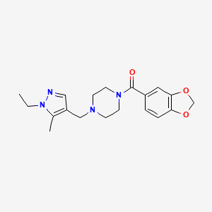 1,3-BENZODIOXOL-5-YL{4-[(1-ETHYL-5-METHYL-1H-PYRAZOL-4-YL)METHYL]PIPERAZINO}METHANONE