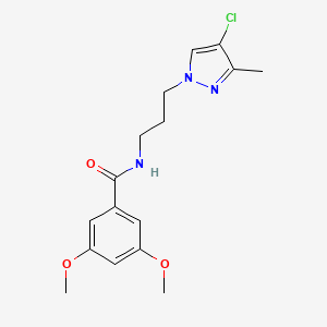 N-[3-(4-chloro-3-methyl-1H-pyrazol-1-yl)propyl]-3,5-dimethoxybenzamide